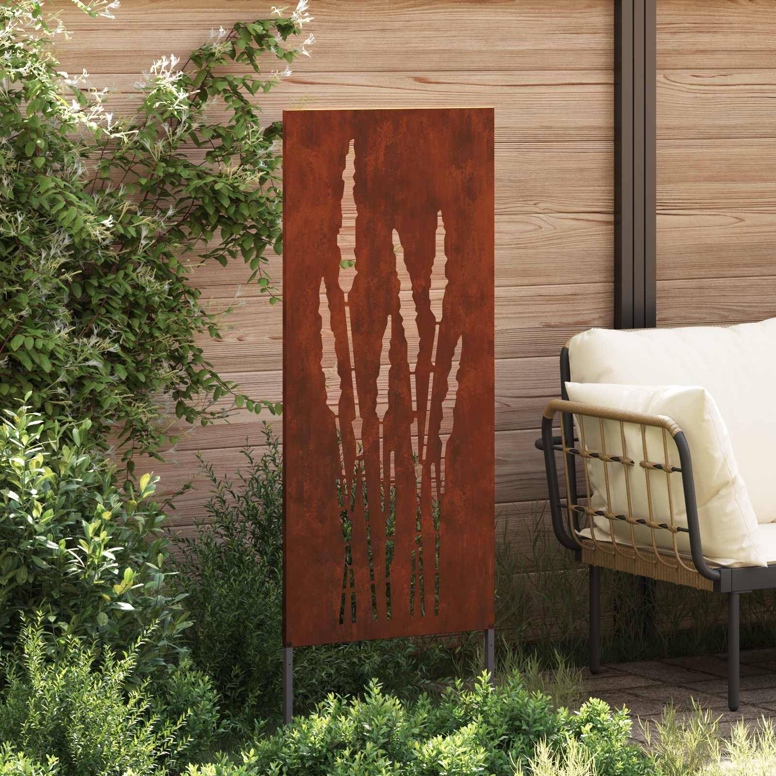 vidaXL Garten Sichtschutz-Leinwand Rostig 50 x 140 cm Wetterfeststahl