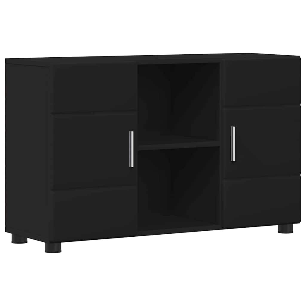 vidaXL Sideboard FLORIN Schwarz 88,5 x 30,5 x 55,5 cm Holzwerkstoff