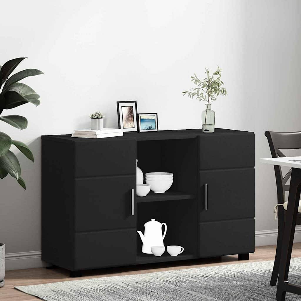 vidaXL Sideboard FLORIN Schwarz 88,5 x 30,5 x 55,5 cm Holzwerkstoff