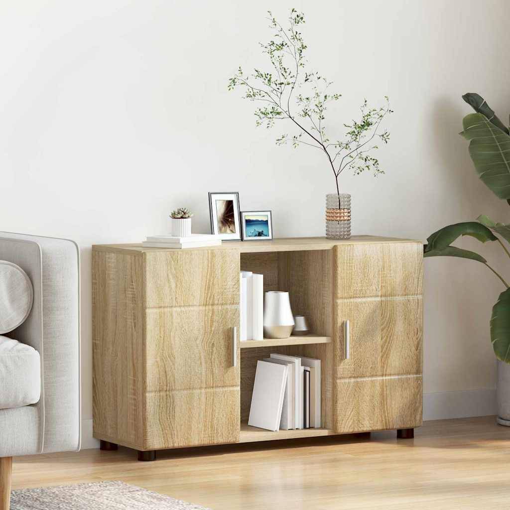 vidaXL Sideboard mit Regal FLORIN Sonoma-Eiche 88,5 x 30,5 x 55,5 cm