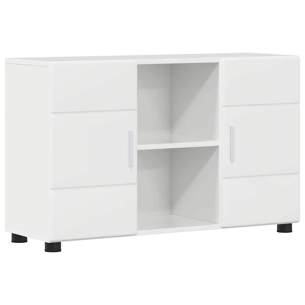 vidaXL Sideboard mit Regal FLORIN Hochglanz Weiß 88,5 x 30,5 x 55,5 cm