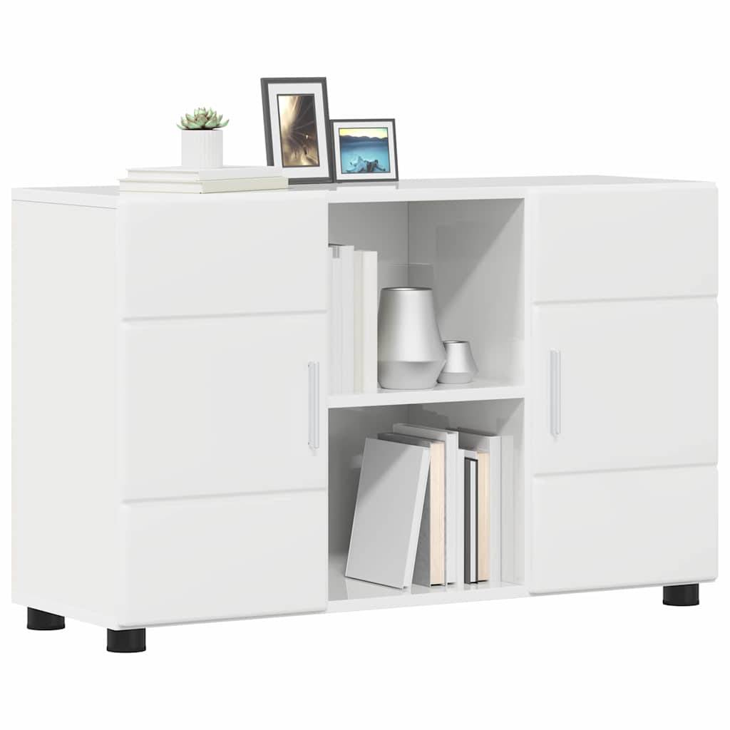 vidaXL Sideboard mit Regal FLORIN Hochglanz Weiß 88,5 x 30,5 x 55,5 cm