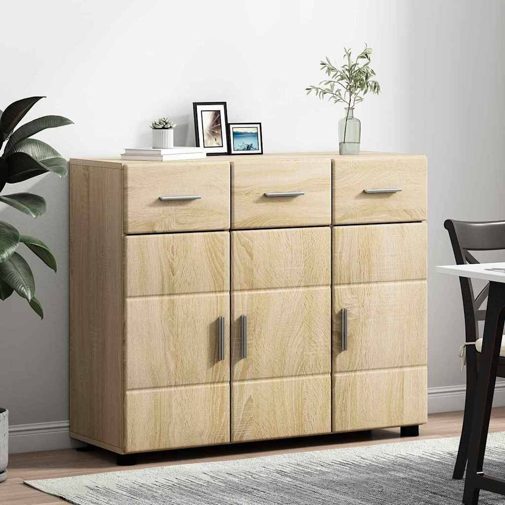 vidaXL Sideboard FLORIN Sonoma-Eiche 88,5 x 30,5 x 73 cm Holzwerkstoff