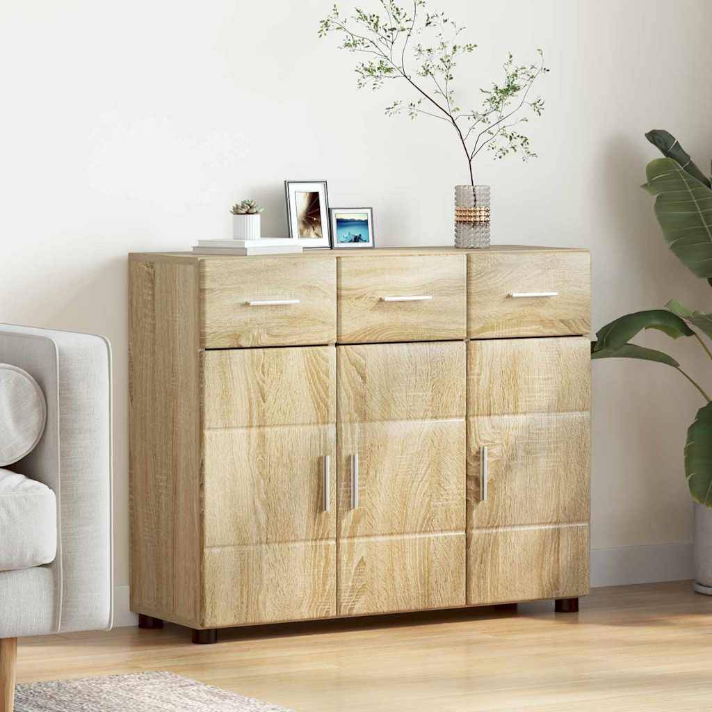 vidaXL Sideboard FLORIN Sonoma-Eiche 88,5 x 30,5 x 73 cm Holzwerkstoff