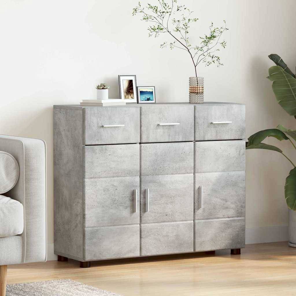 vidaXL Sideboard FLORIN Beton Grau 88,5 x 30,5 x 73 cm Holzwerkstoff