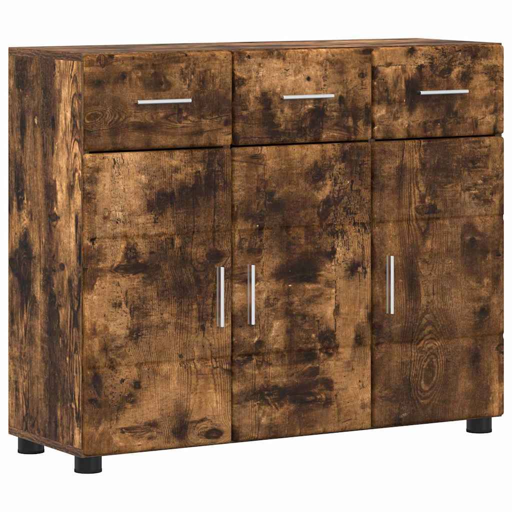 vidaXL Sideboard mit Tür FLORIN Geräucherte Eiche 88,5 x 30,5 x 73 cm