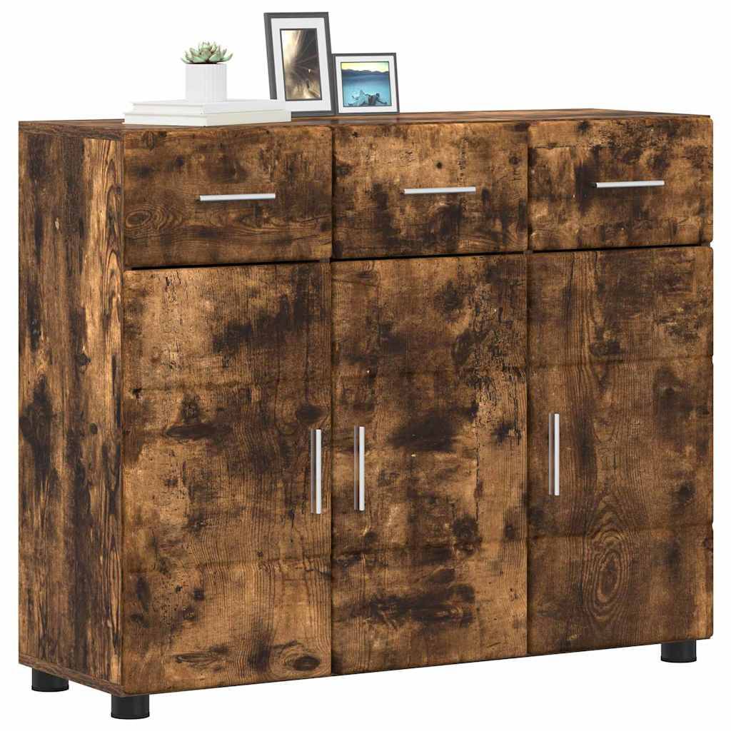 vidaXL Sideboard mit Tür FLORIN Geräucherte Eiche 88,5 x 30,5 x 73 cm