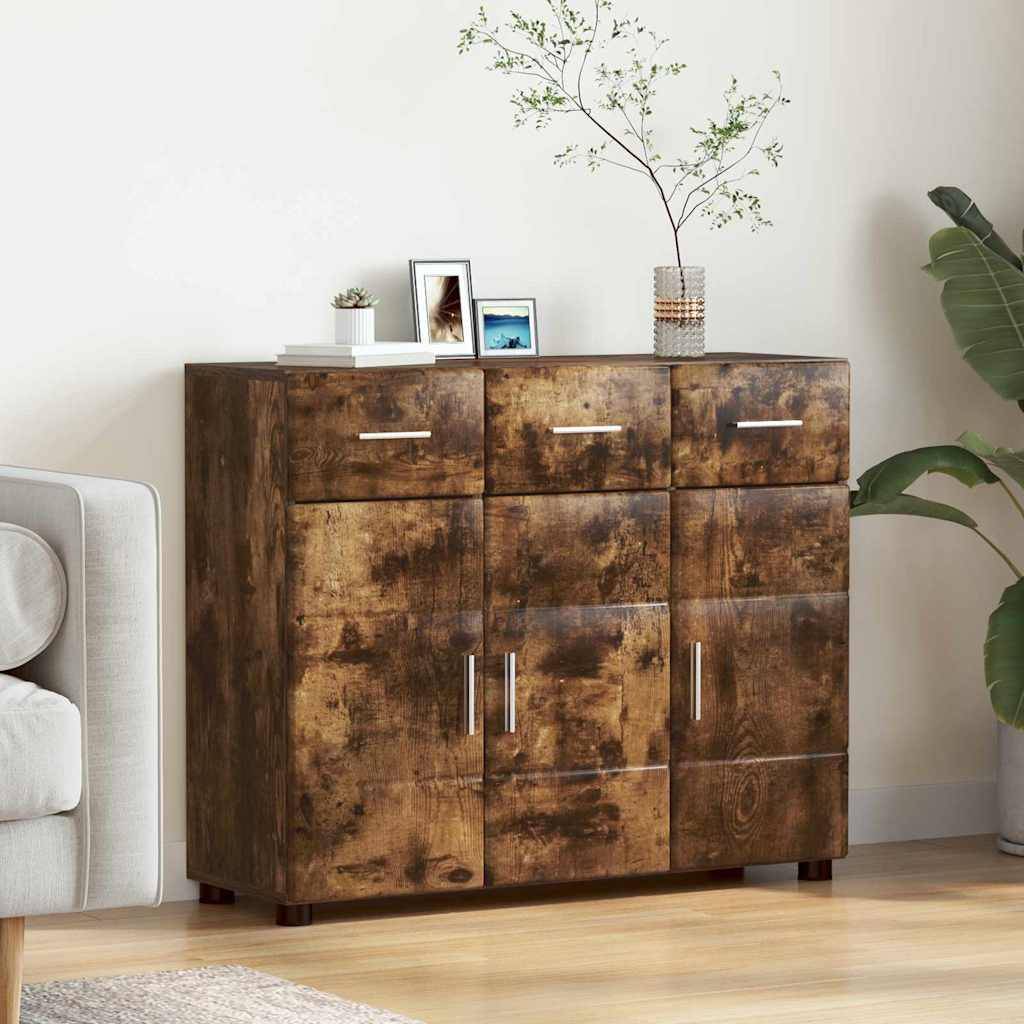vidaXL Sideboard mit Tür FLORIN Geräucherte Eiche 88,5 x 30,5 x 73 cm