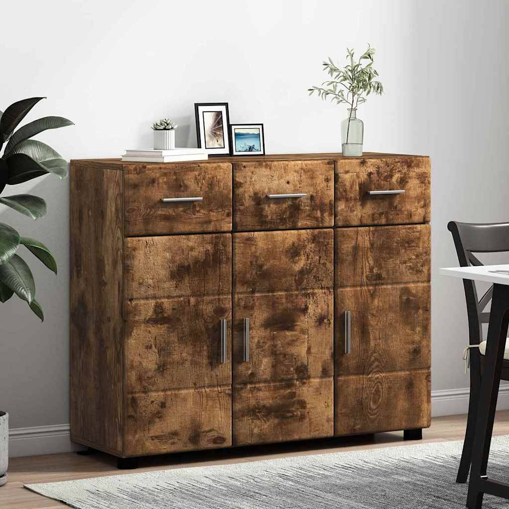 vidaXL Sideboard mit Tür FLORIN Geräucherte Eiche 88,5 x 30,5 x 73 cm