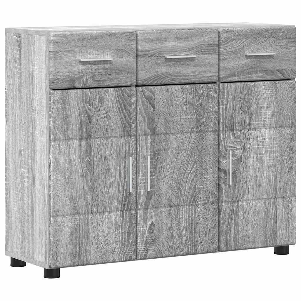 vidaXL Sideboard mit Regal FLORIN Graues Sonoma 88,5 x 30,5 x 73 cm