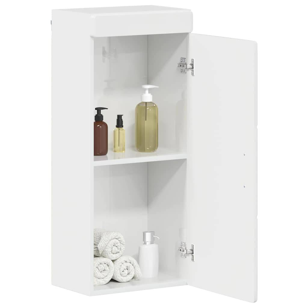 vidaXL Badezimmer-Wandschrank TULUM Hochglanz Weiß 37 x 24,5 x 86 cm