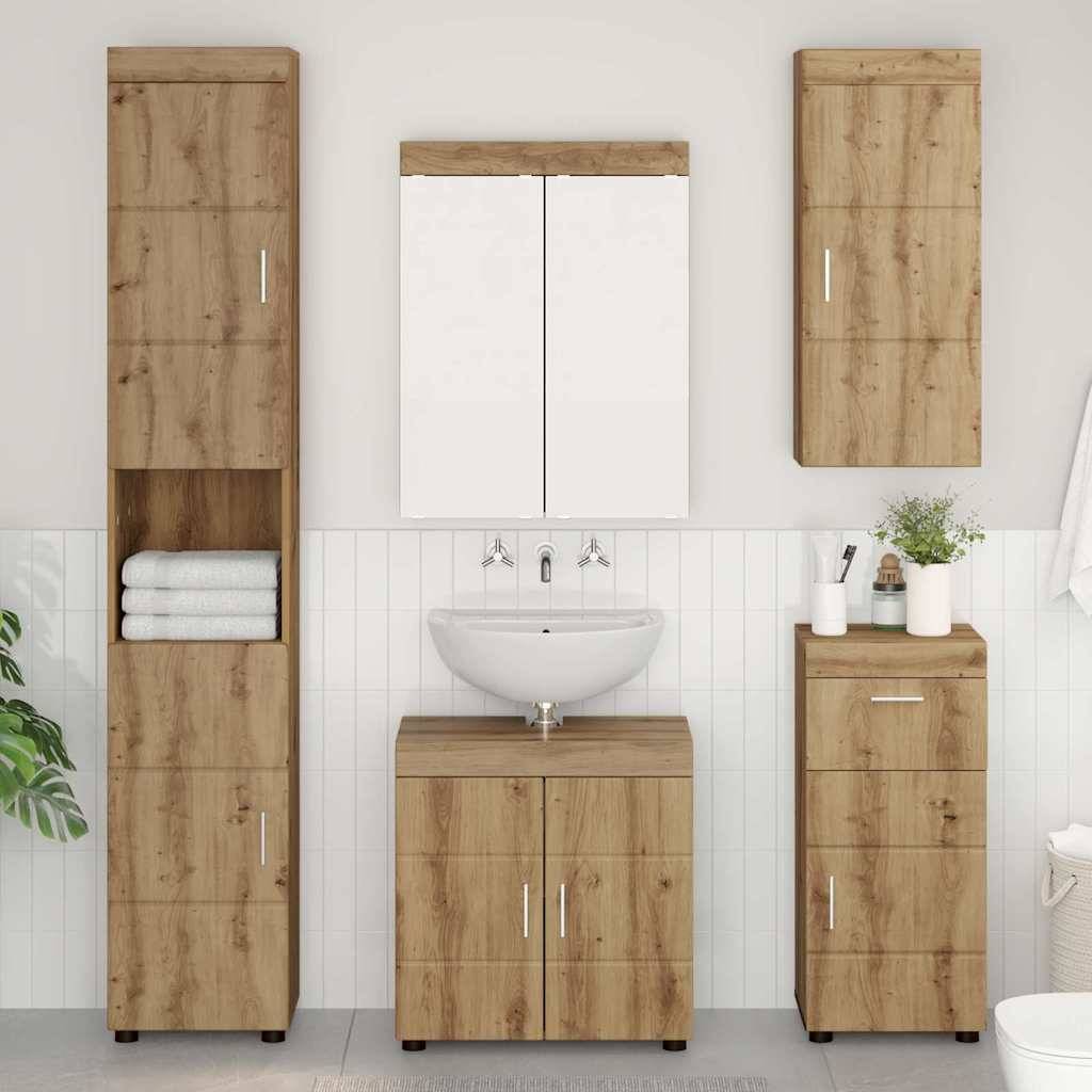 vidaXL Badezimmer-Wandschrank TULUM Artisan-Eiche 37 x 24,5 x 86 cm