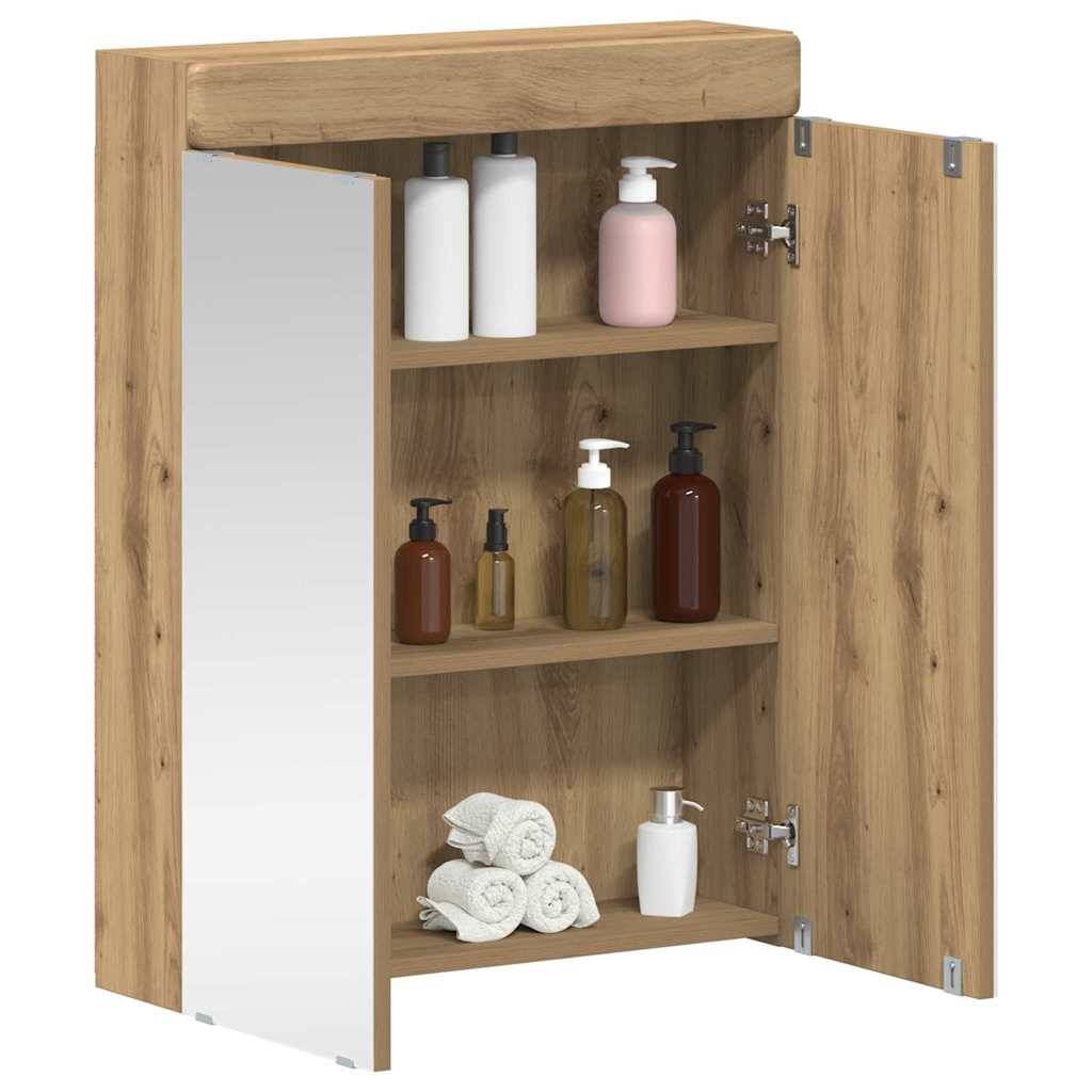 vidaXL Badezimmerspiegelschrank TULUM Artisan-Eiche 60 x 16,5 x 78 cm
