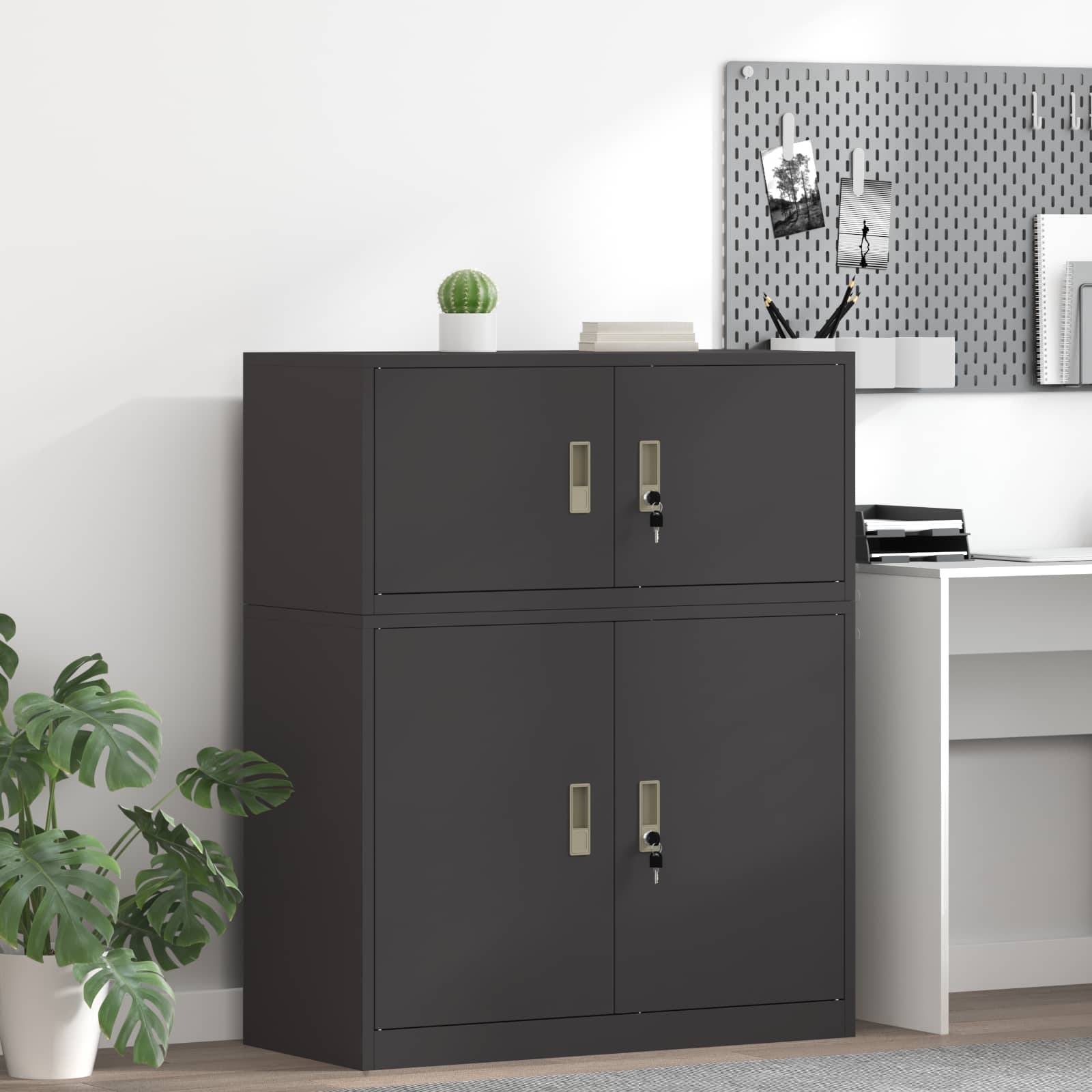 vidaXL Aufbewahrungsschrank Schwarz 90 x 40 x 40 cm Stahl