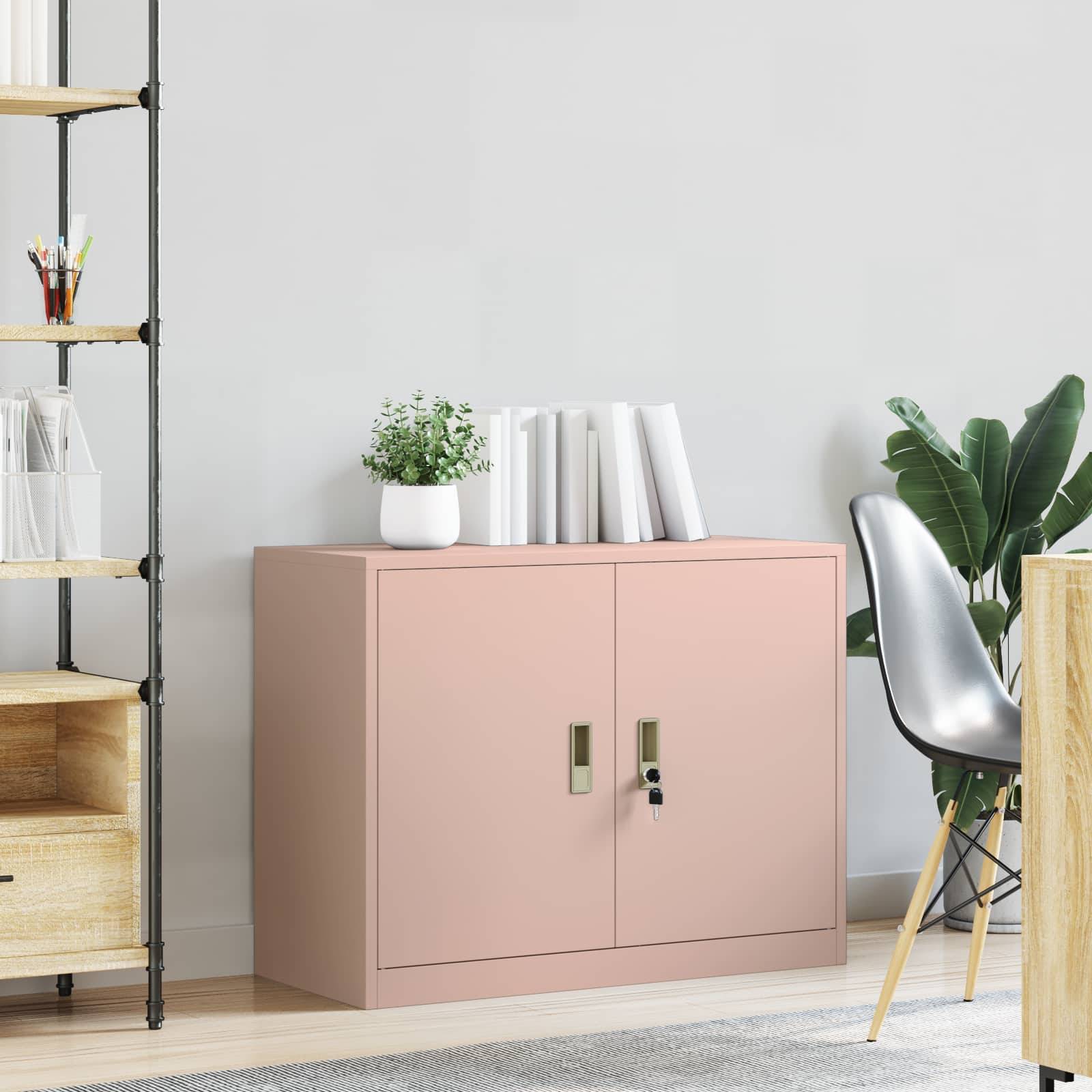 vidaXL Aufbewahrungsschrank Rosa 90 x 40 x 70 cm Stahl
