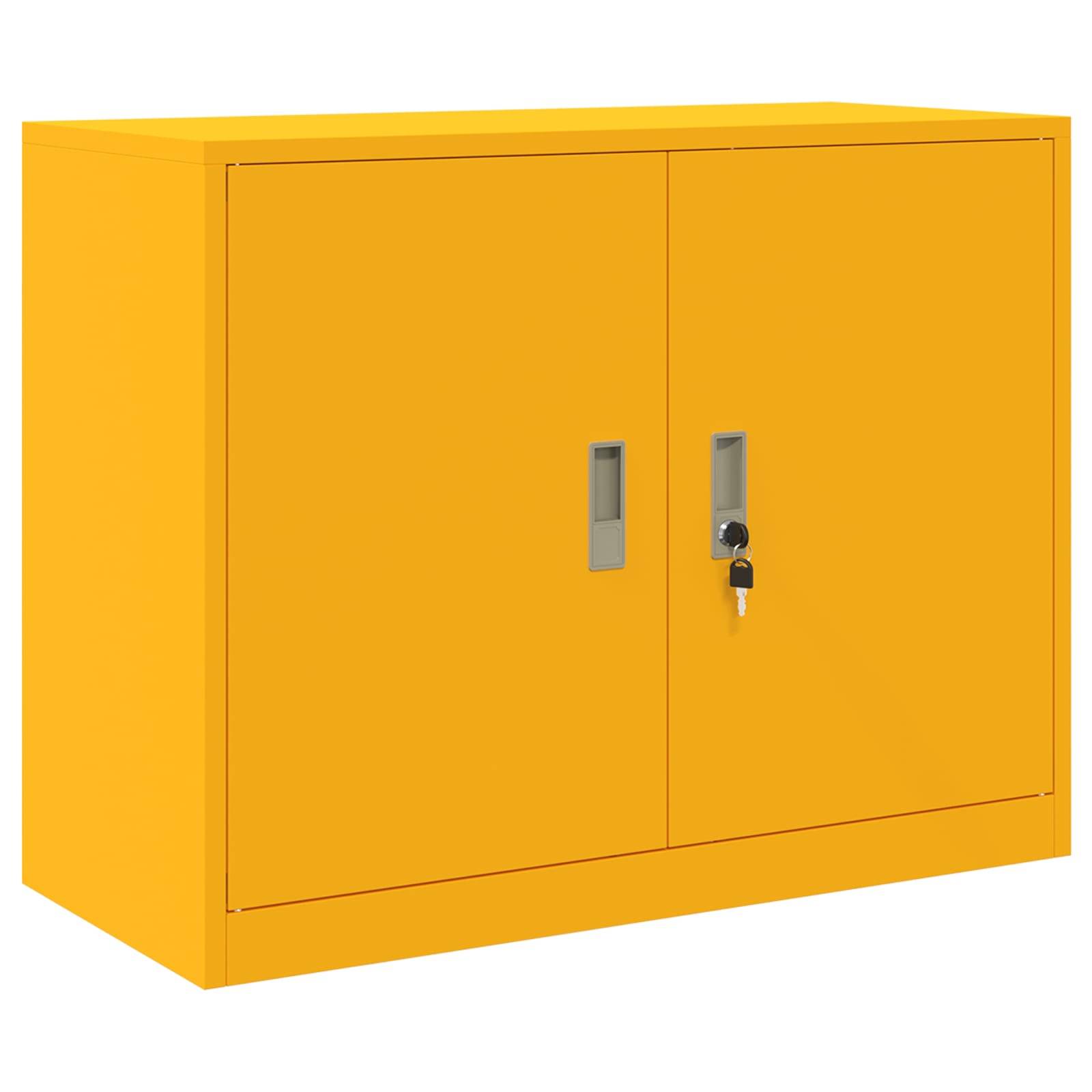 vidaXL Aufbewahrungsschrank Senfgelb 90 x 40 x 70 cm Stahl