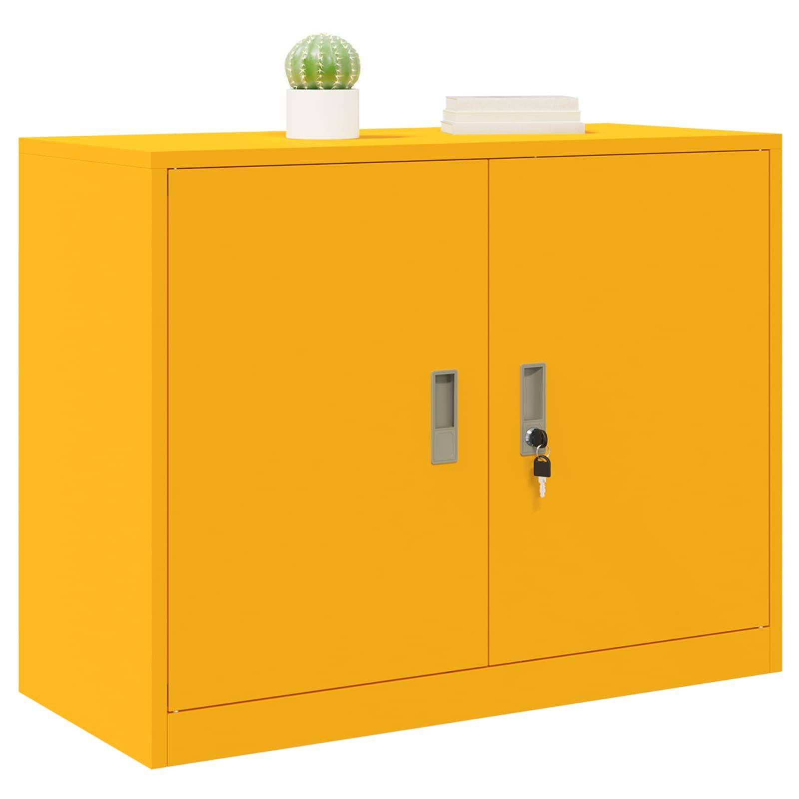 vidaXL Aufbewahrungsschrank Senfgelb 90 x 40 x 70 cm Stahl