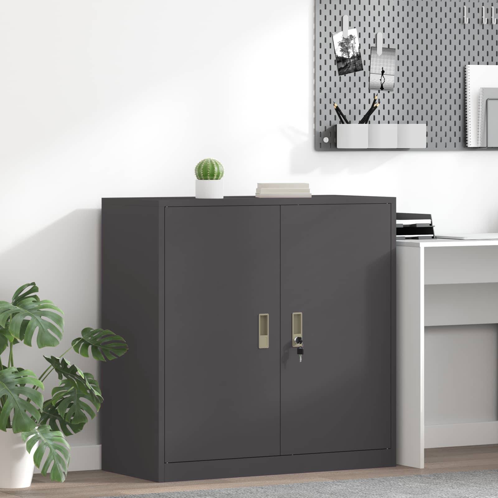 vidaXL Aufbewahrungsschrank Schwarz 90 x 40 x 90 cm Stahl