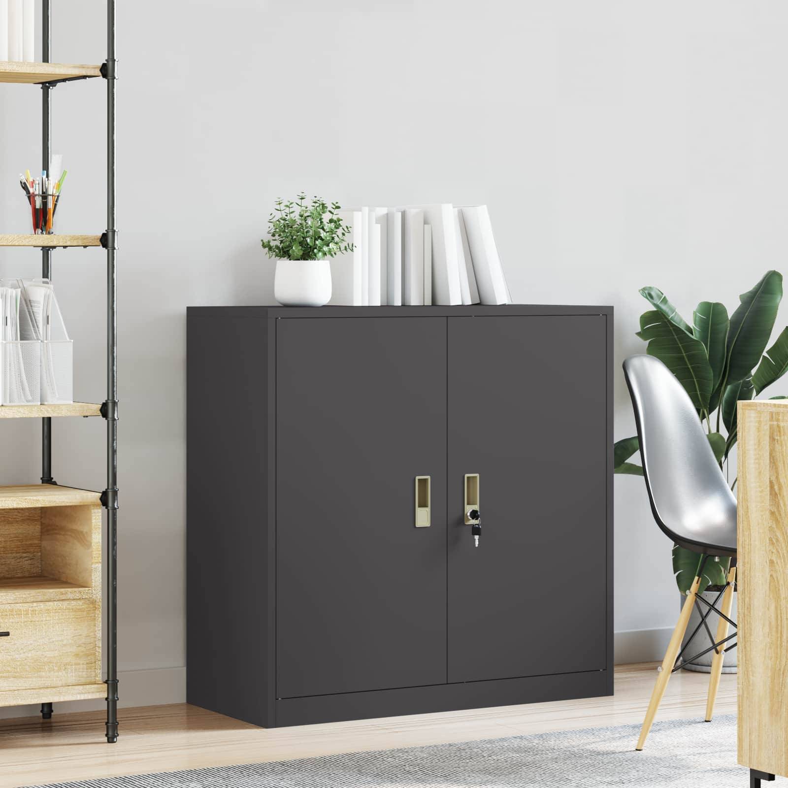vidaXL Aufbewahrungsschrank Schwarz 90 x 40 x 90 cm Stahl