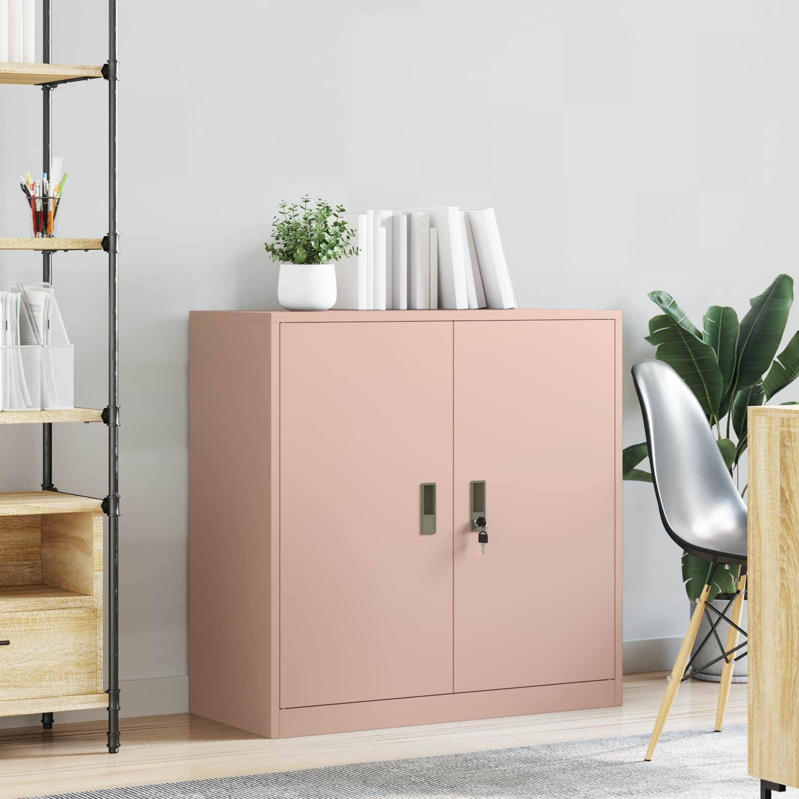 vidaXL Aufbewahrungsschrank Rosa 90 x 40 x 90 cm Stahl
