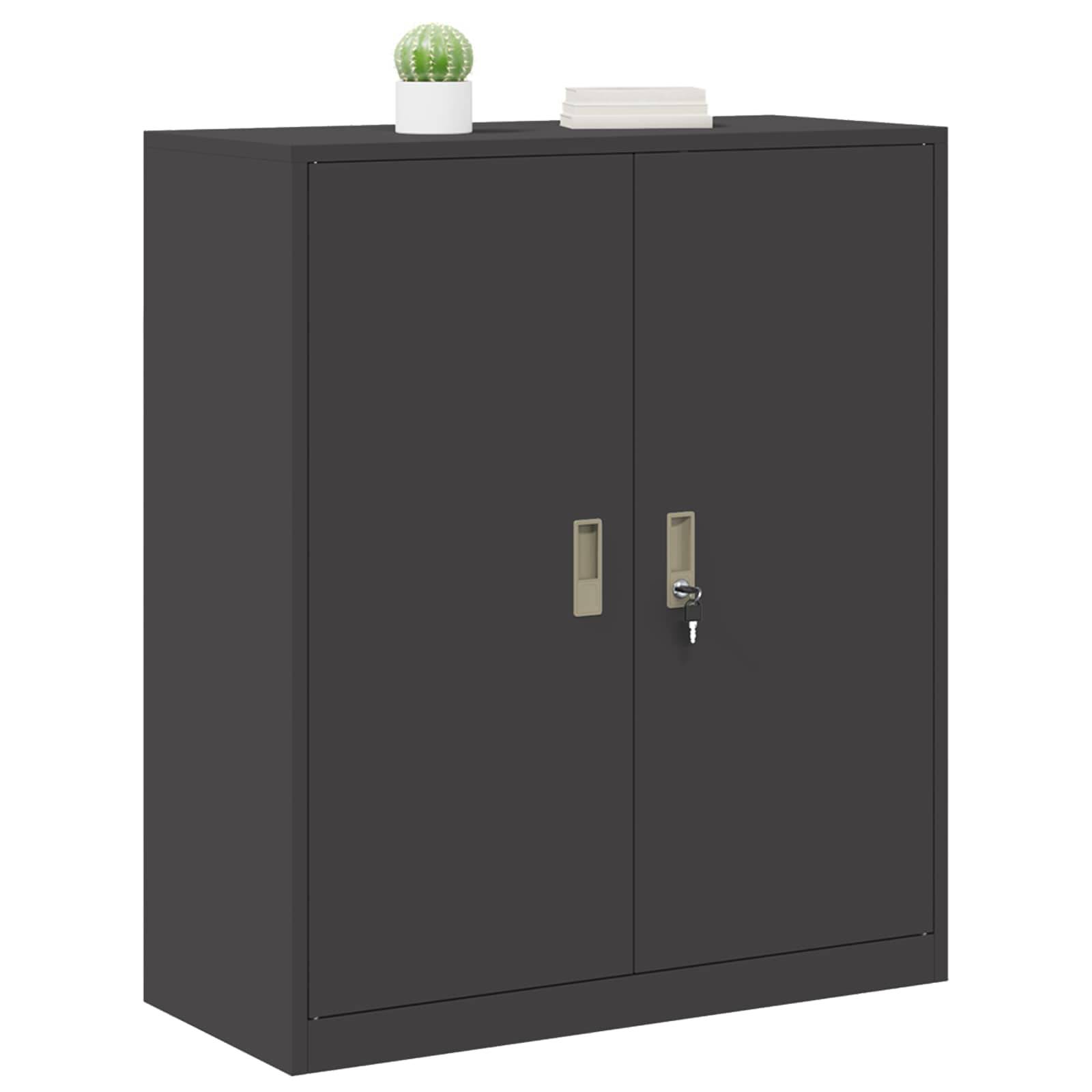 vidaXL Aufbewahrungsschrank Schwarz 90 x 40 x 105 cm Stahl