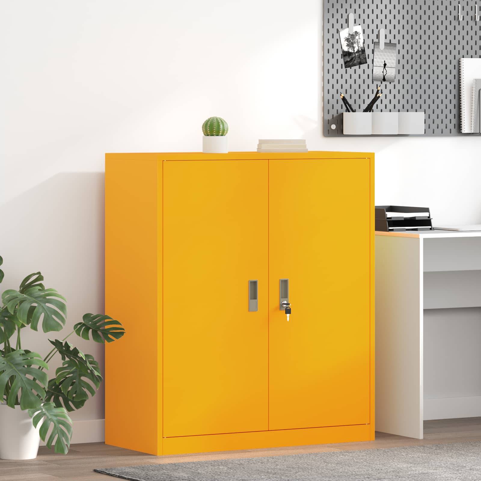 vidaXL Aufbewahrungsschrank Senfgelb 90 x 40 x 105 cm Stahl