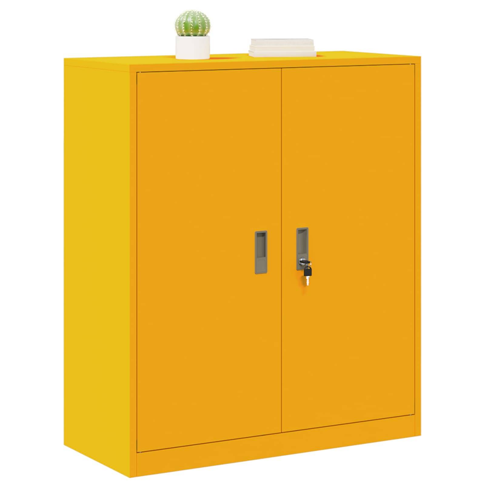 vidaXL Aufbewahrungsschrank Senfgelb 90 x 40 x 105 cm Stahl