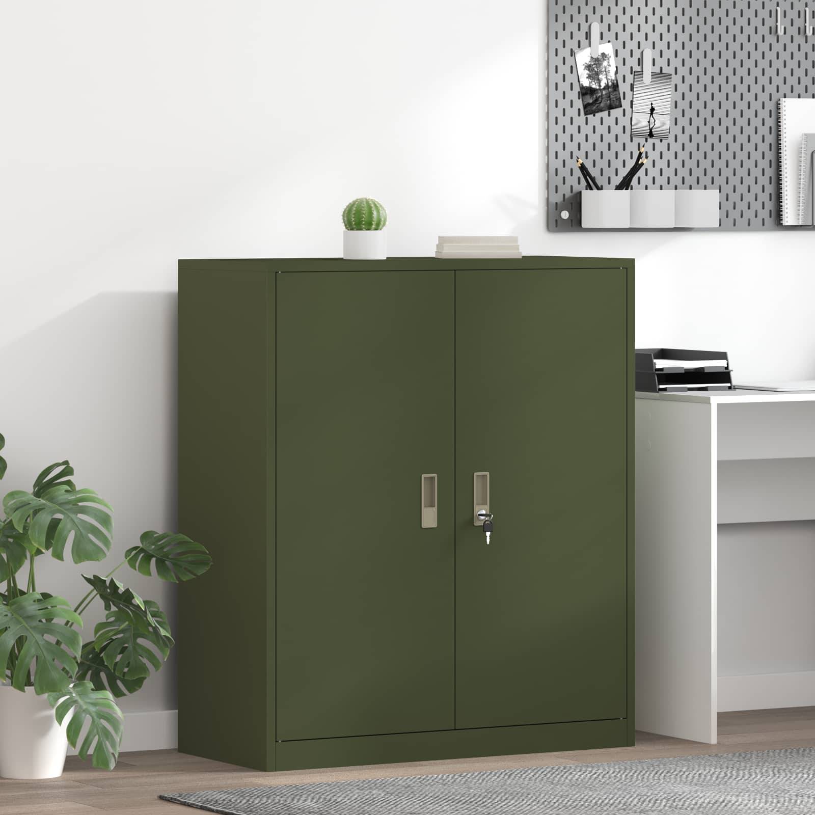 vidaXL Aufbewahrungsschrank Olive Grün 90 x 40 x 105 cm Stahl