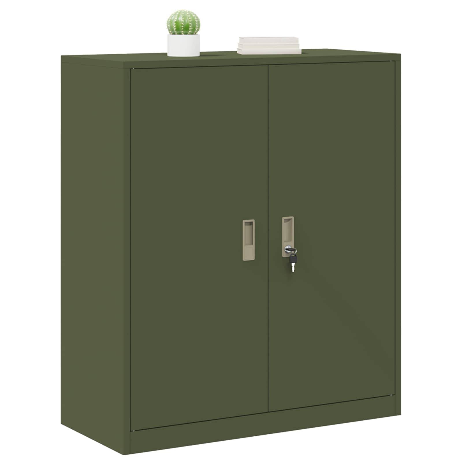 vidaXL Aufbewahrungsschrank Olive Grün 90 x 40 x 105 cm Stahl