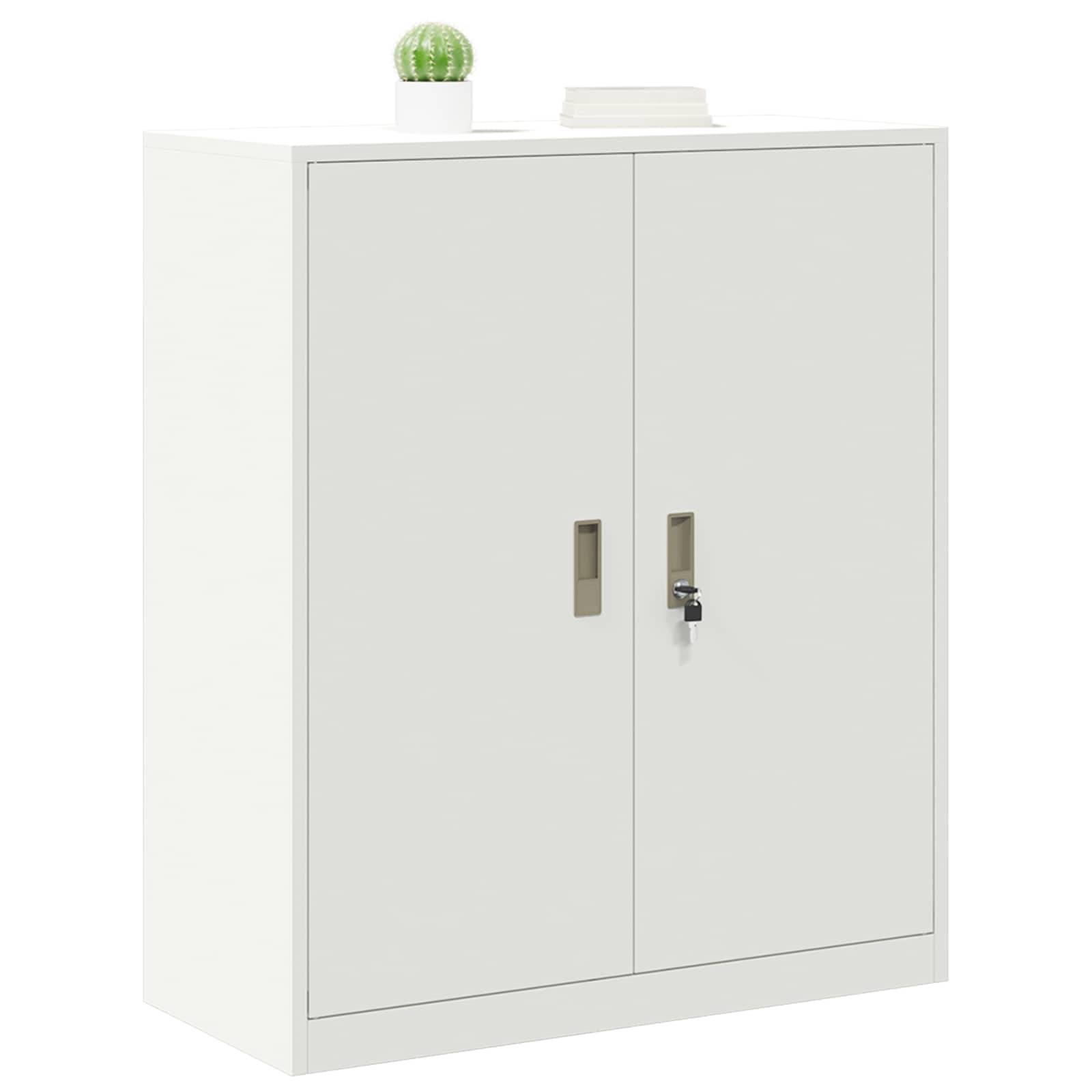 vidaXL Aufbewahrungsschrank Weiß 90 x 40 x 105 cm Stahl