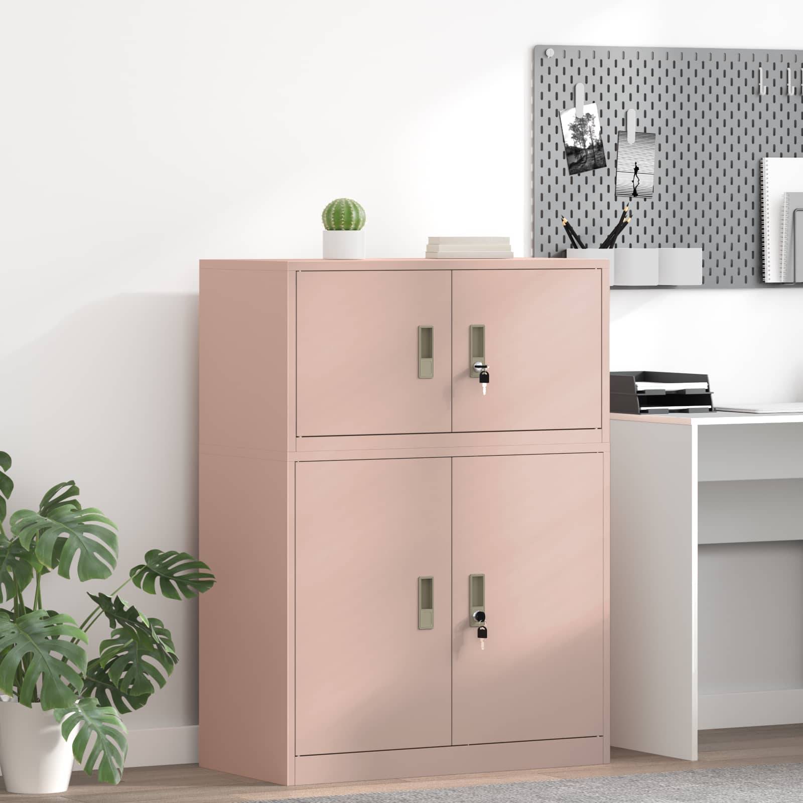 vidaXL Aufbewahrungsschrank Rosa 80 x 40 x 40 cm Stahl