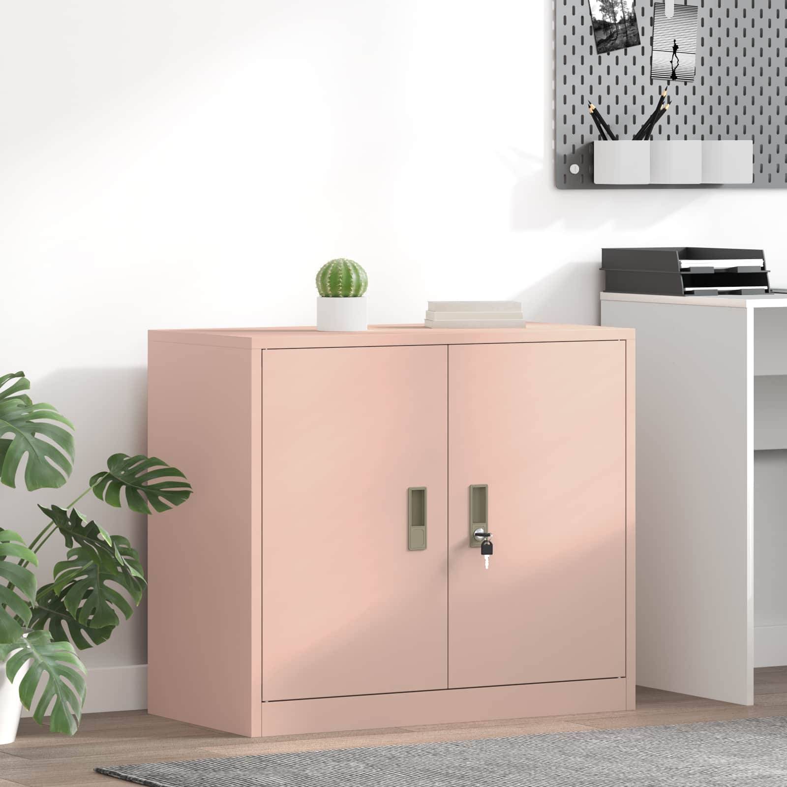 vidaXL Aufbewahrungsschrank Rosa 80 x 40 x 70 cm Stahl