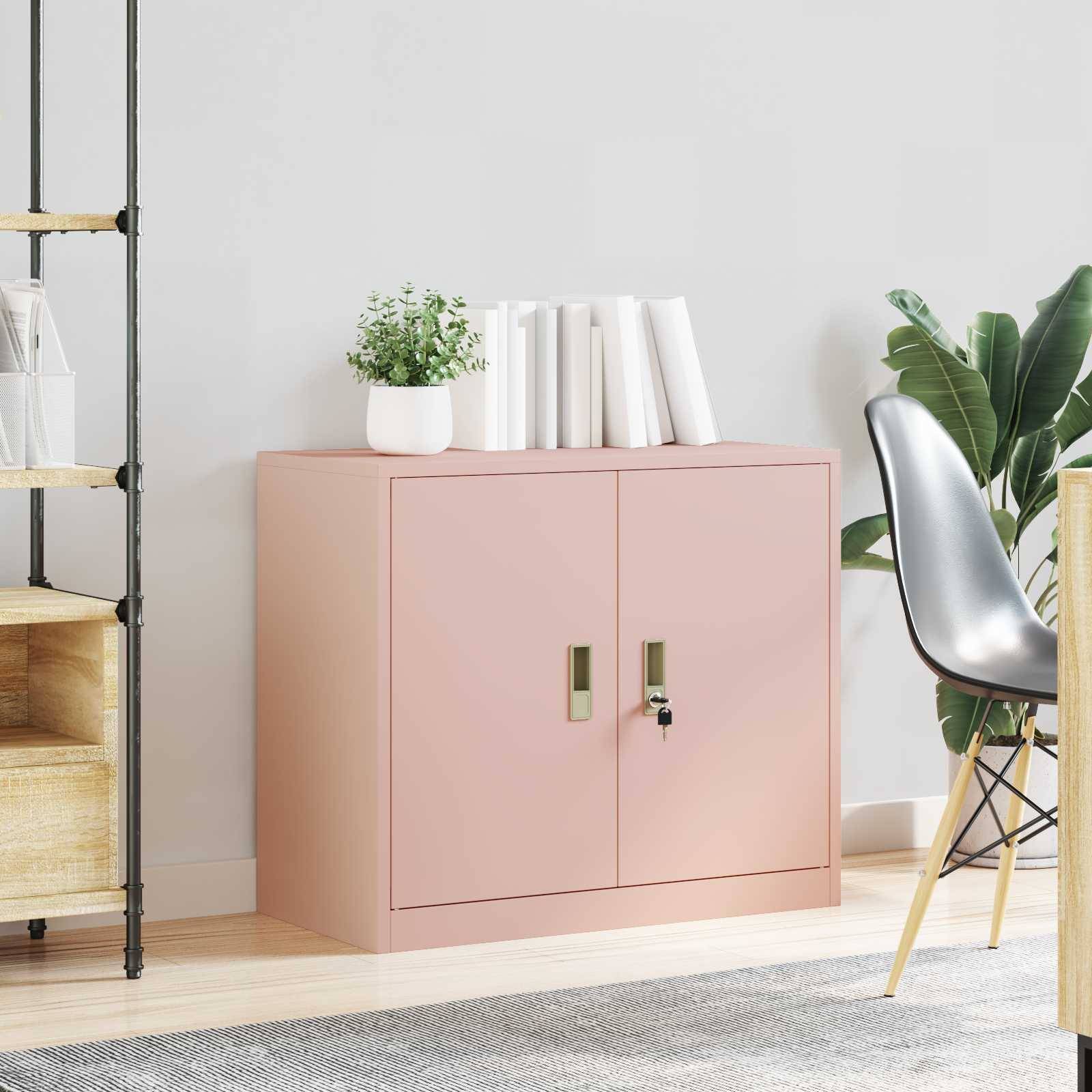 vidaXL Aufbewahrungsschrank Rosa 80 x 40 x 70 cm Stahl