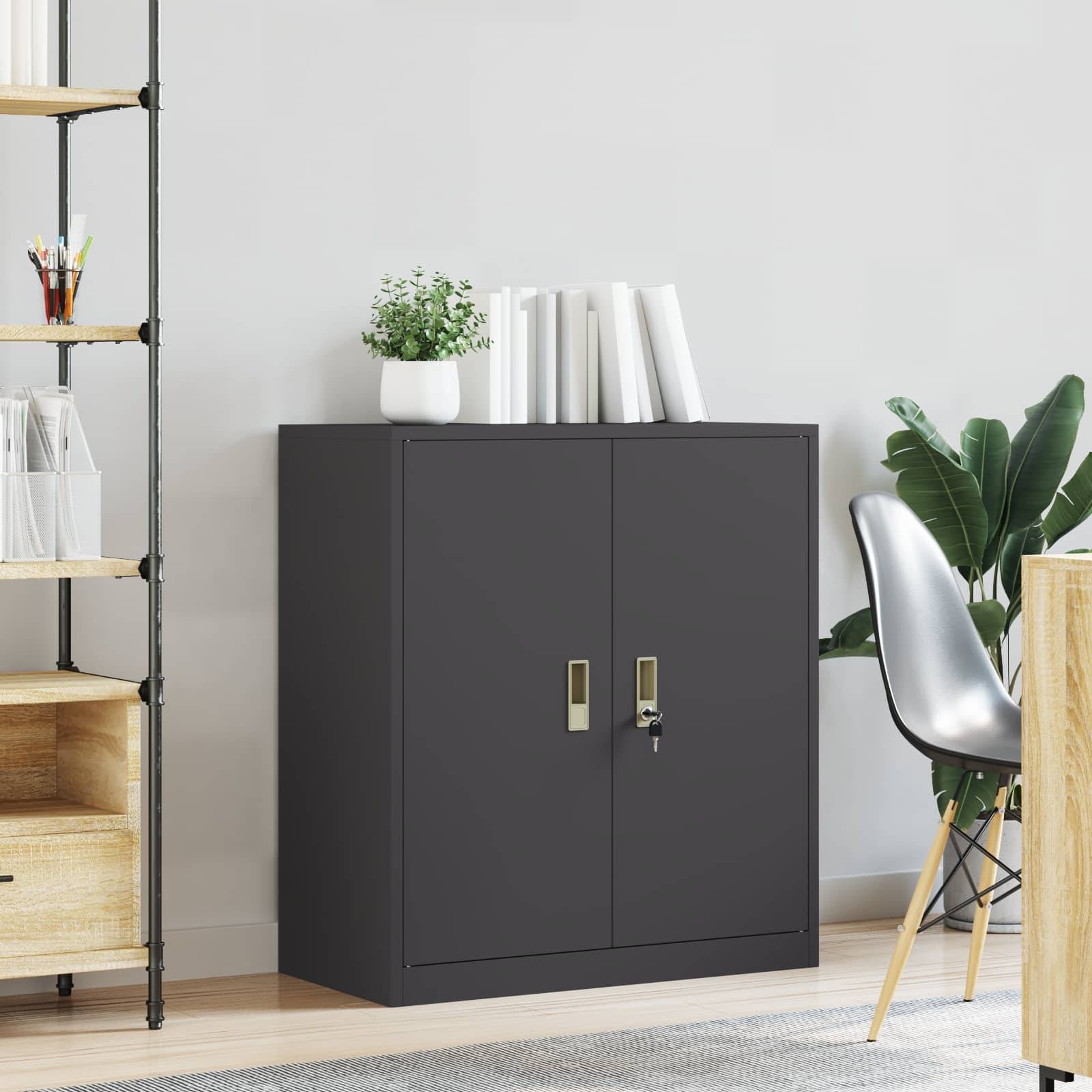 vidaXL Aufbewahrungsschrank Schwarz 80 x 40 x 90 cm Stahl