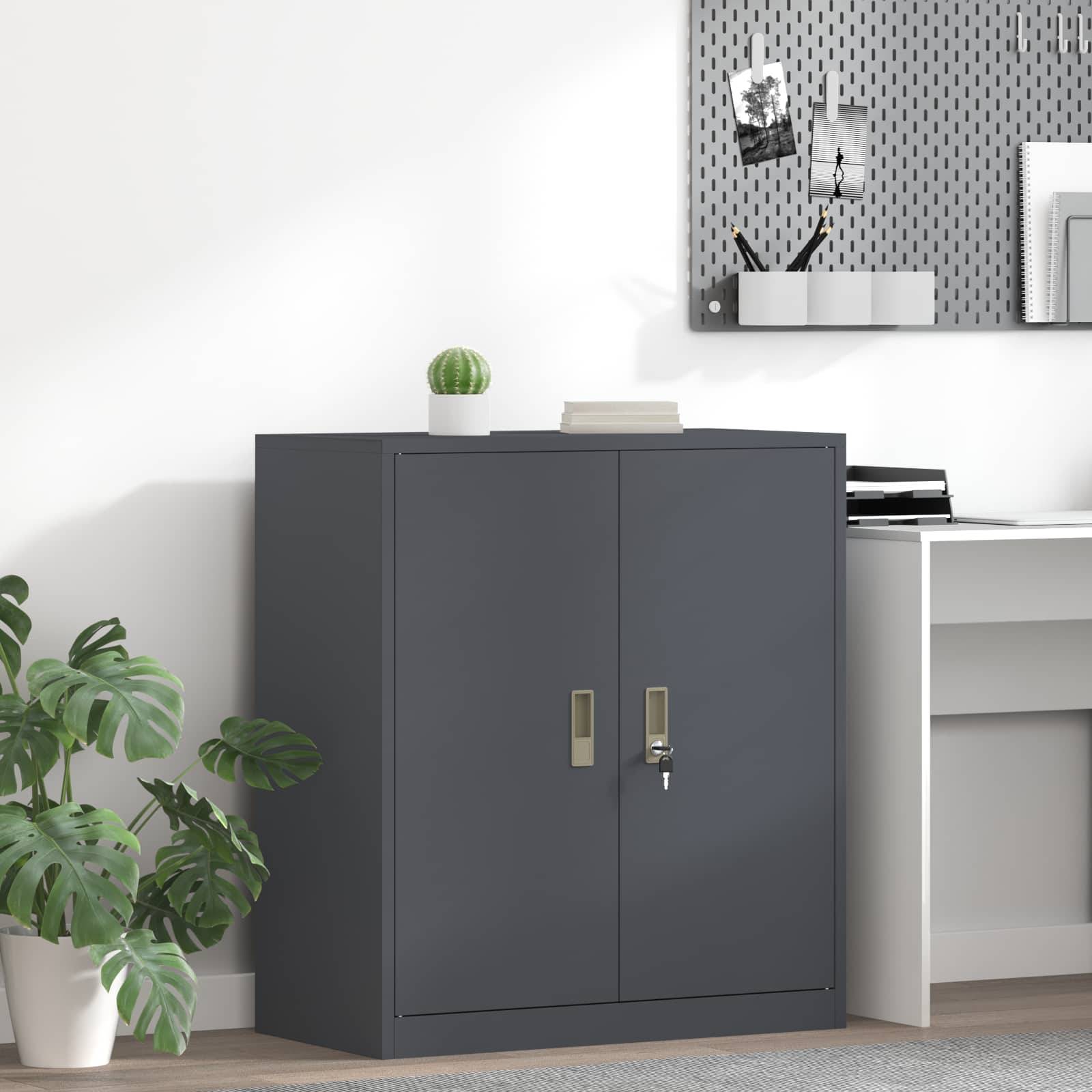 vidaXL Aufbewahrungsschrank Anthrazit 80 x 40 x 90 cm Stahl
