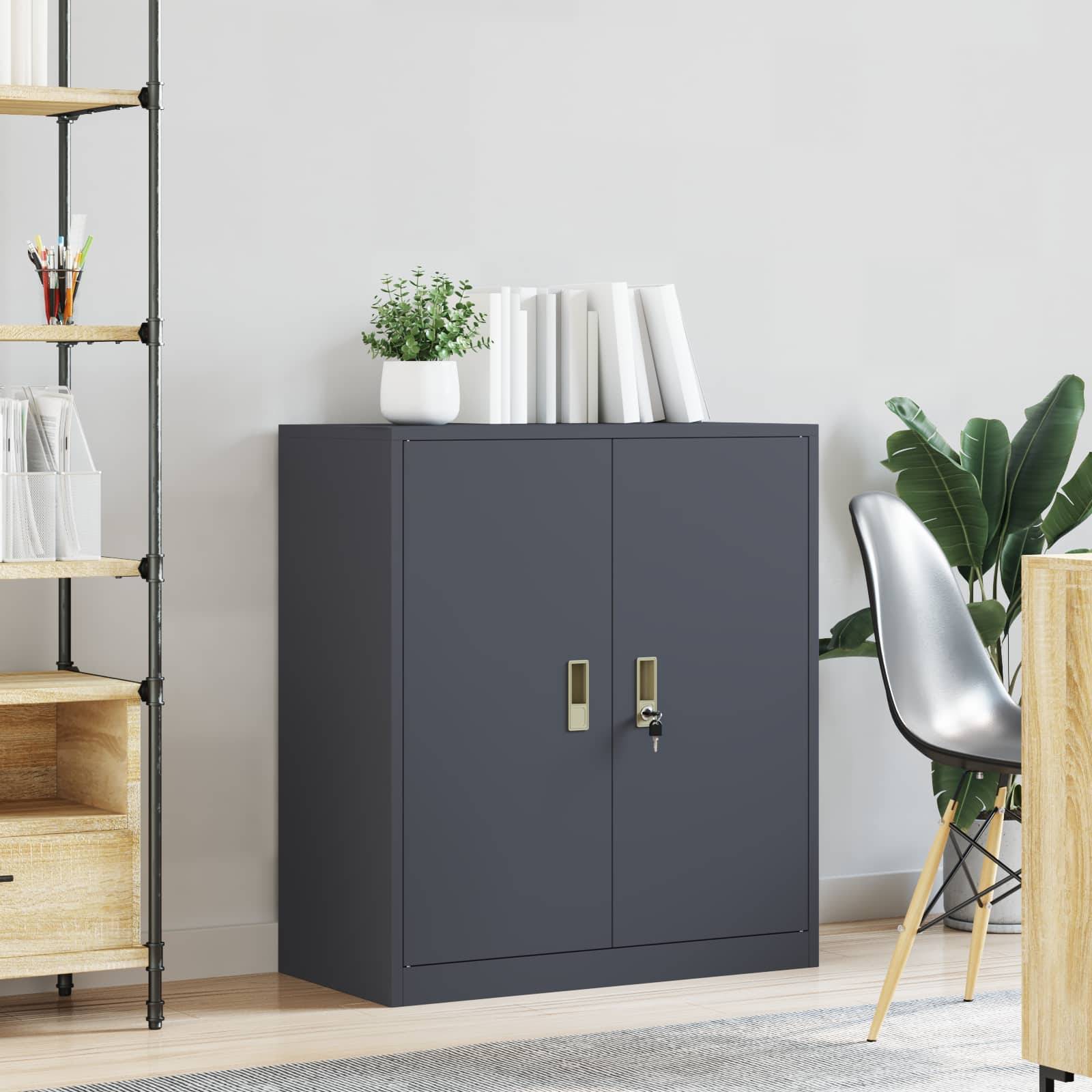 vidaXL Aufbewahrungsschrank Anthrazit 80 x 40 x 90 cm Stahl