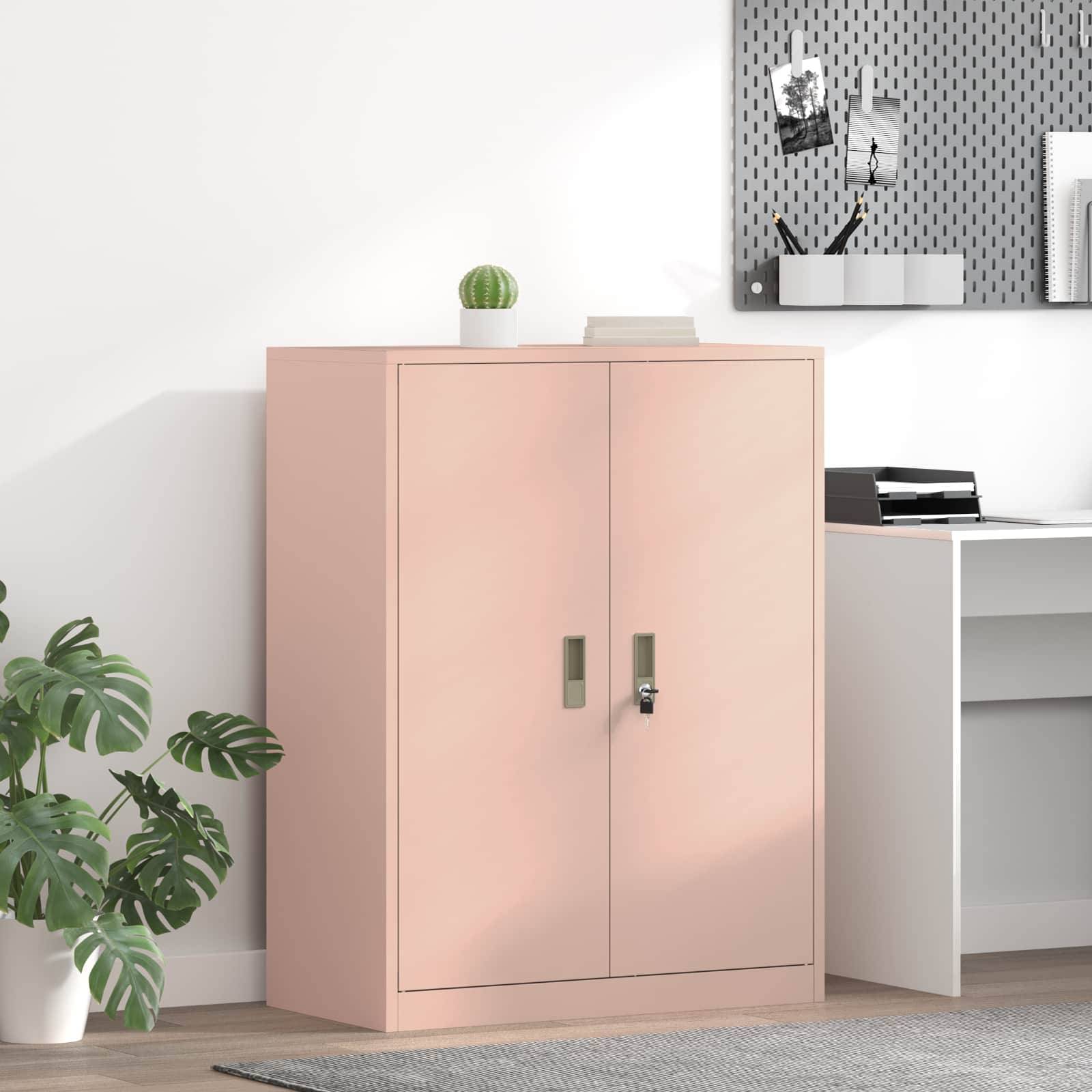 vidaXL Aufbewahrungsschrank Rosa 80 x 40 x 105 cm Stahl