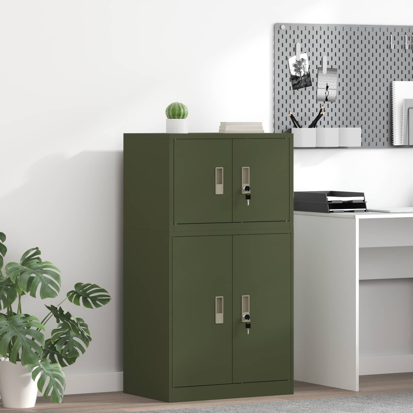vidaXL Aufbewahrungsschrank Olive Grün 60 x 40 x 40 cm Stahl