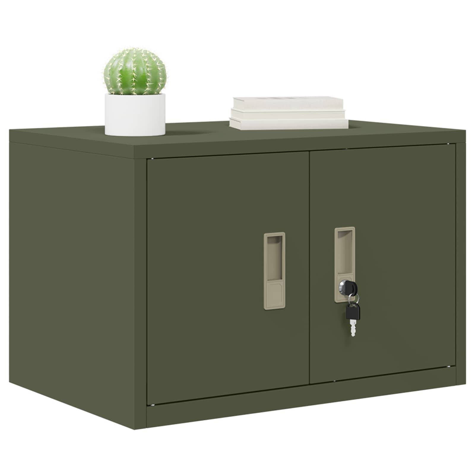 vidaXL Aufbewahrungsschrank Olive Grün 60 x 40 x 40 cm Stahl