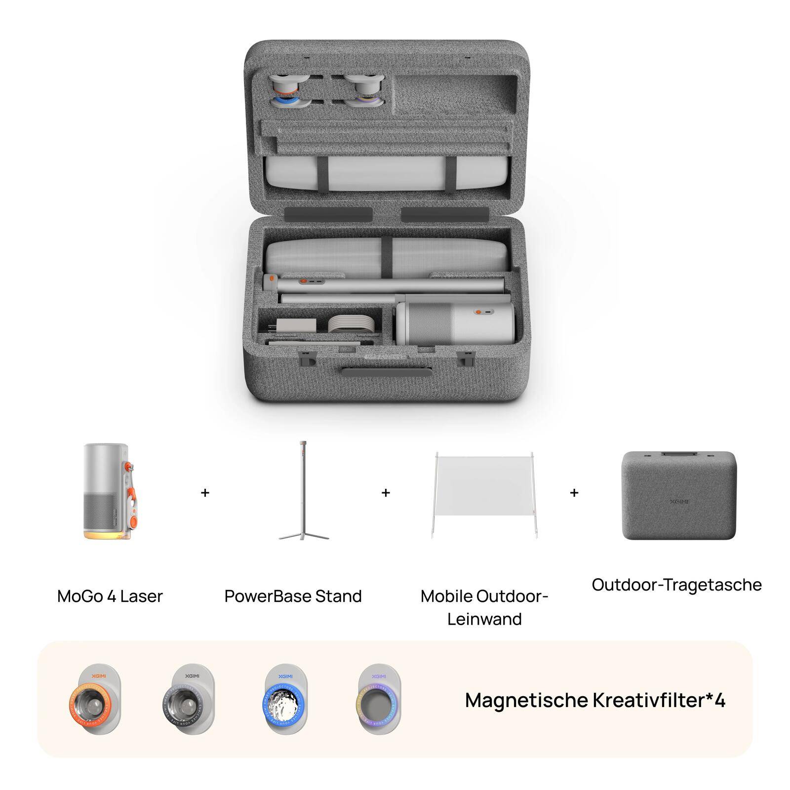 MoGo 4 Laser Outdoor Bundle Tragbarer Mini Beamer 550 ANSI Lumen