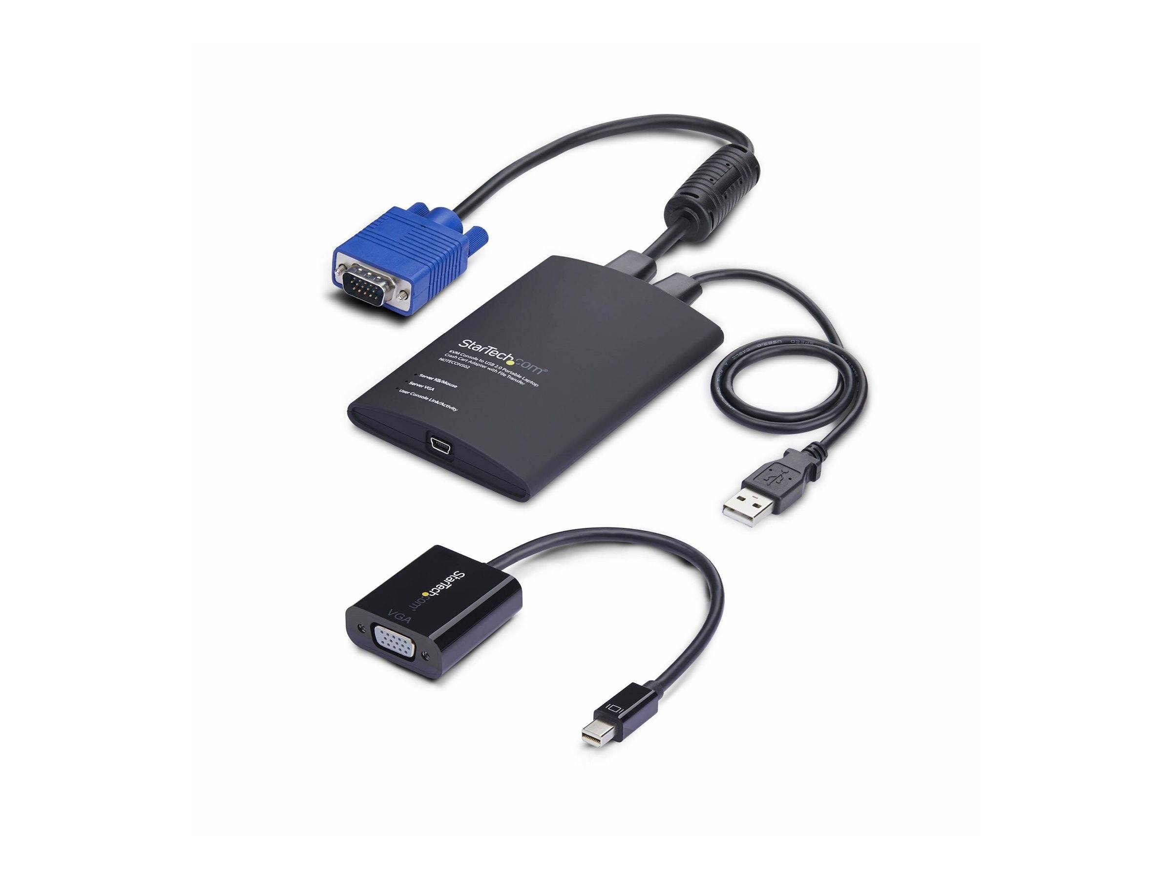 StarTech.com Mobiler Laptop Crash-Cart-Adapter, USB-VGA-Mini DisplayPort KVM-Konsole, Dateiübertragung-Videoaufzeichnung, TAA Konform, 1920 x 1200
