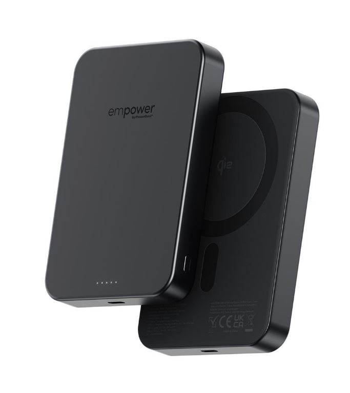 PanzerGlass empower EM82609 Powerbank – 10000 mAh – Qi2 Wireless Charging – MagSafe-kompatibel – USB-C 20W – Space Black