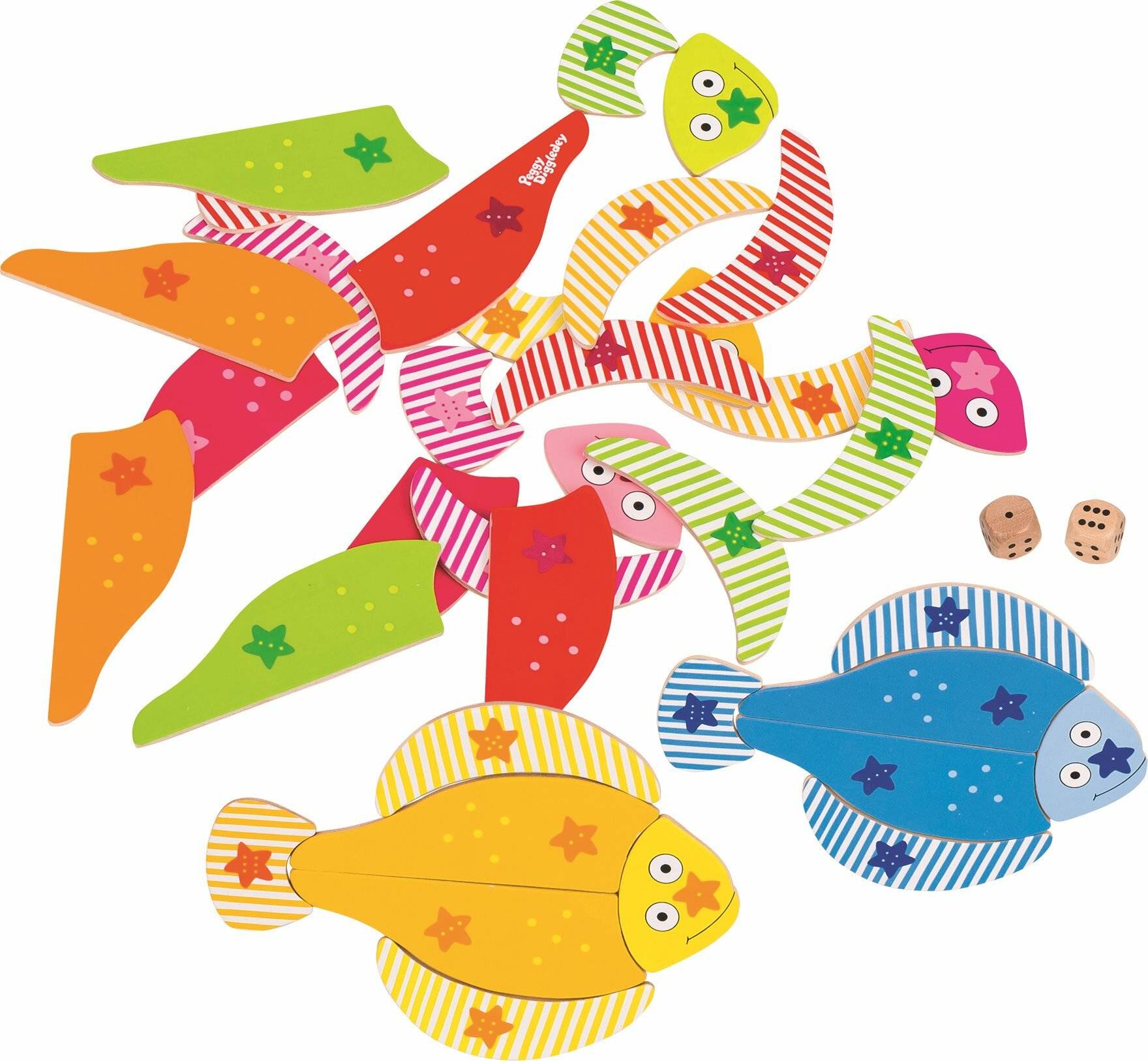 GOKI Puzzlespiel mit Würfeln Merry Flounder