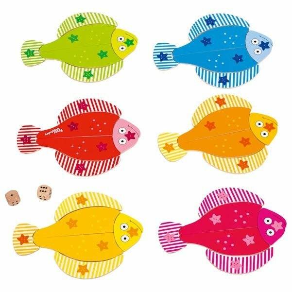 GOKI Puzzlespiel mit Würfeln Merry Flounder