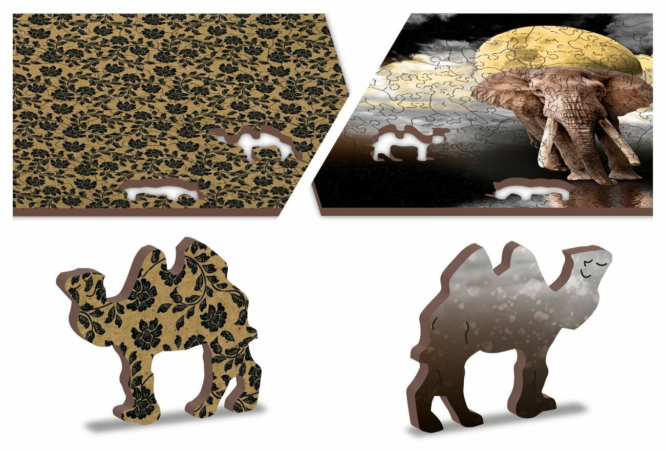 WOODEN CITY Holzpuzzle Elefantenträume 2in1, 150 Teile ECO