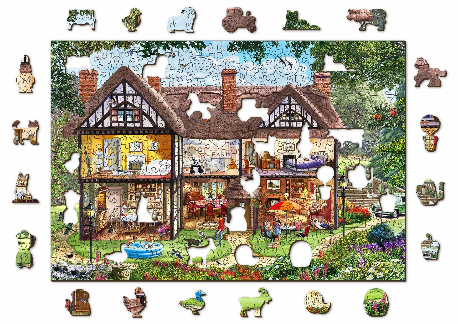 WOODEN CITY Holzpuzzle Haus für die Sommersaison 2in1, 505 Teile EKO