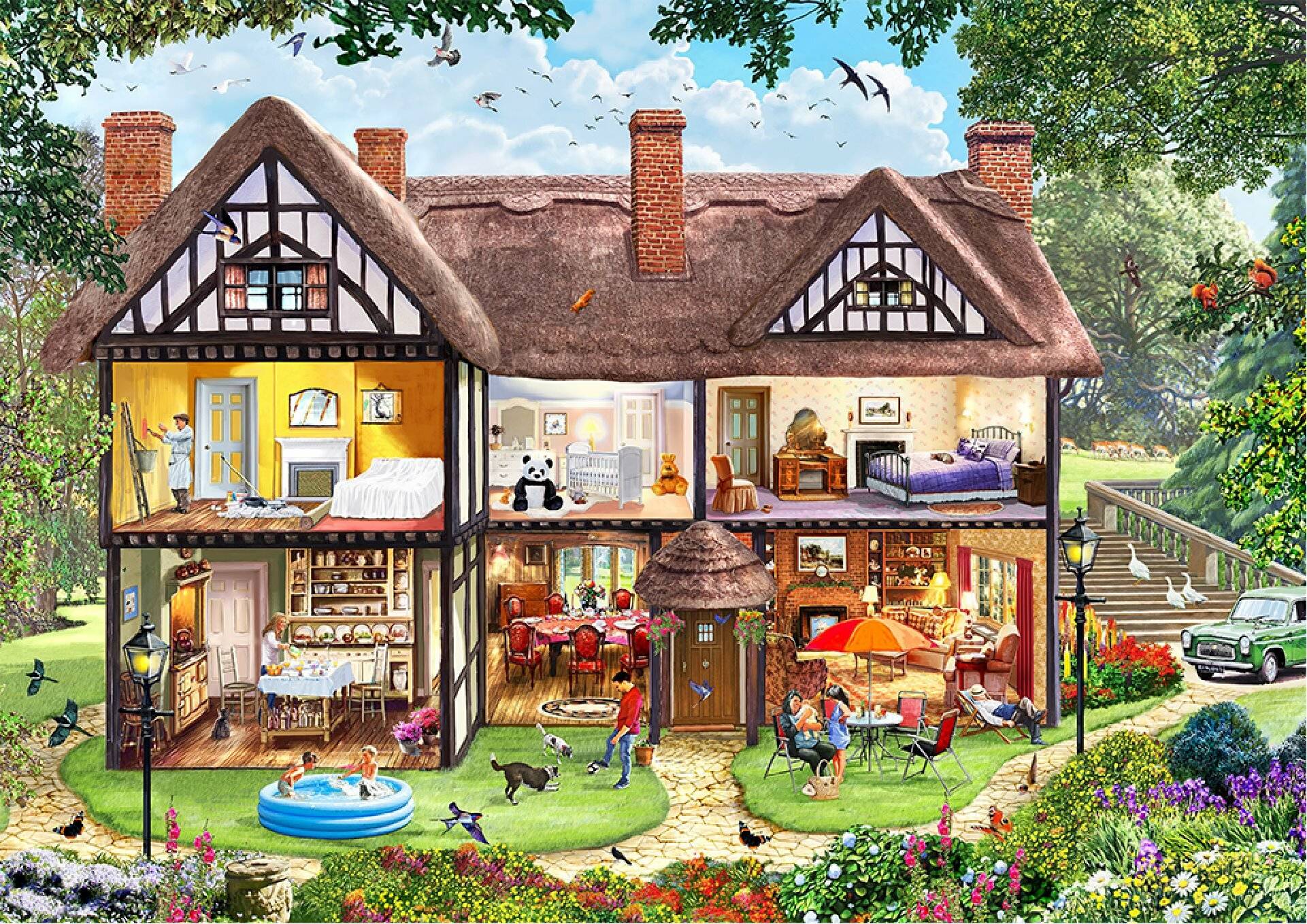 WOODEN CITY Holzpuzzle Haus für die Sommersaison 2in1, 505 Teile EKO