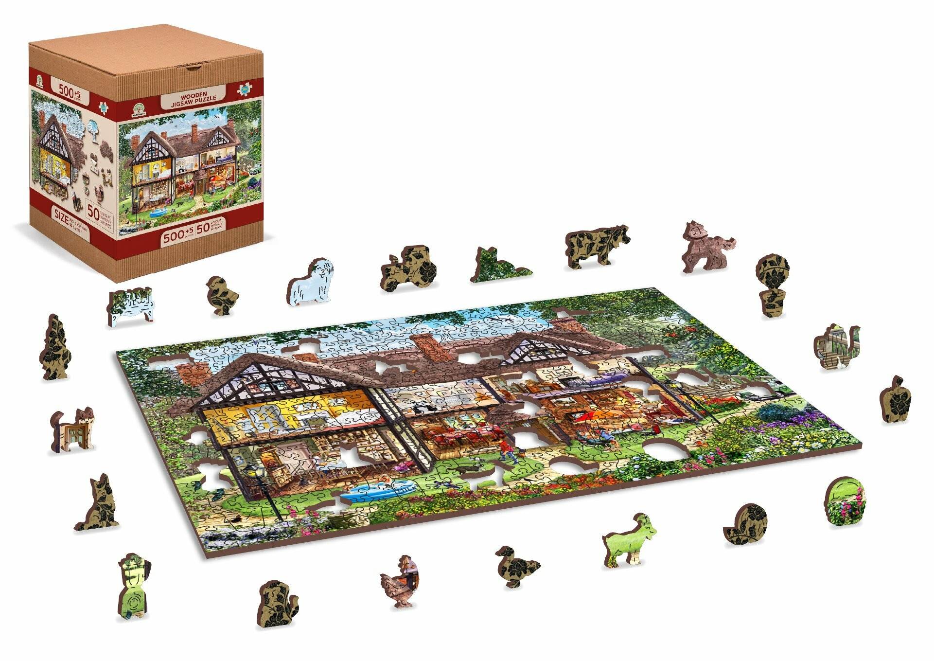 WOODEN CITY Holzpuzzle Haus für die Sommersaison 2in1, 505 Teile EKO
