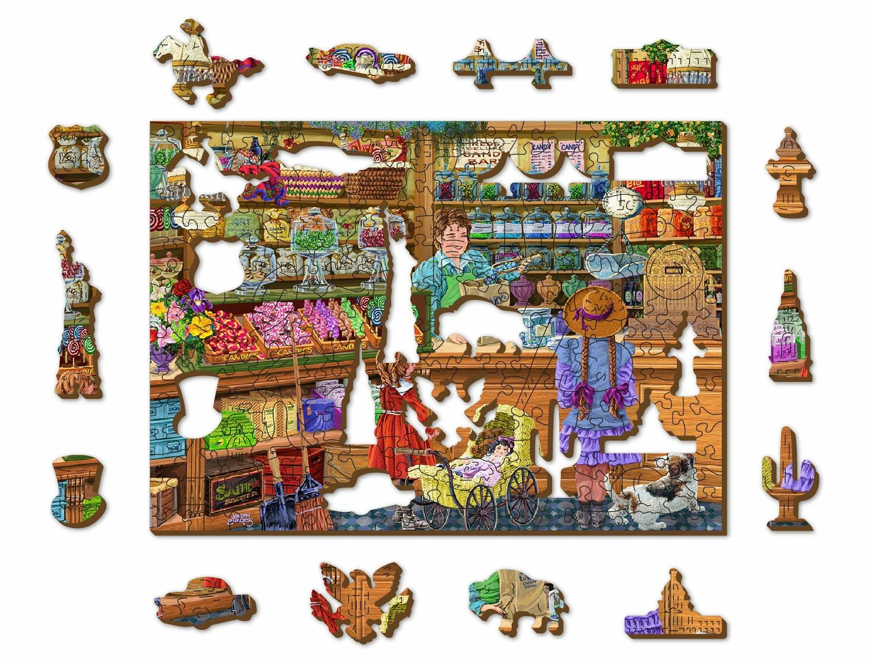 WOODEN CITY Holzpuzzle Süßes Abenteuer 2in1, 200 Teile ECO