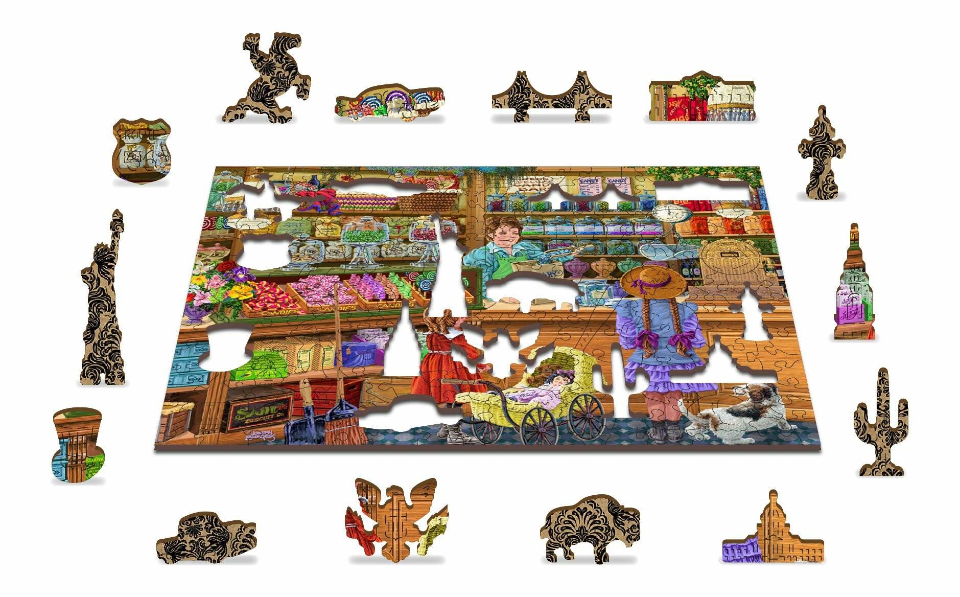 WOODEN CITY Holzpuzzle Süßes Abenteuer 2in1, 200 Teile ECO